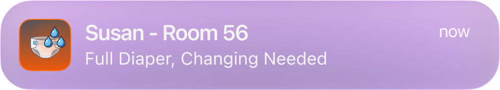 Susan, Room 56 — Full diaper, changing needed