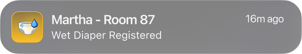 Martha, Room 87 — Wet diaper registered