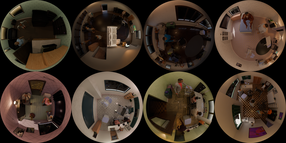We can render the scene with a fisheye lens that accurately mimics the one we use in production